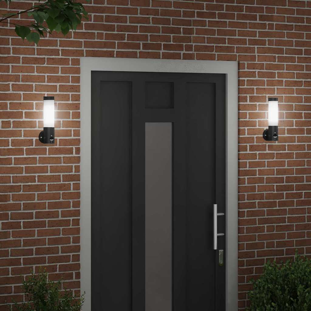 Lumină de perete pentru exterior 2 pcs Negru 12 x 8,5 x 29 cm
