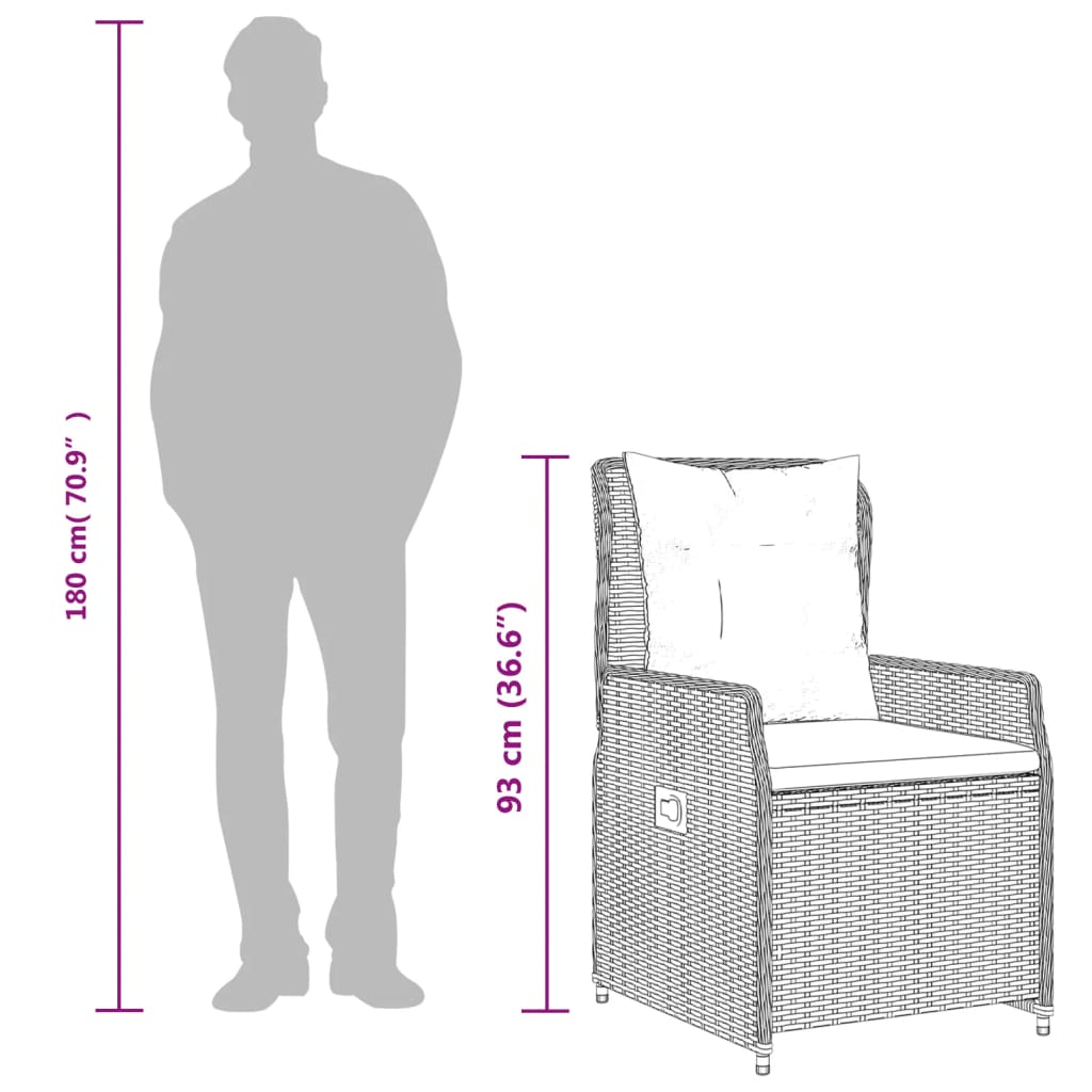 Set mobilier de grădină cu perne, 3 piese, bej, poliratan