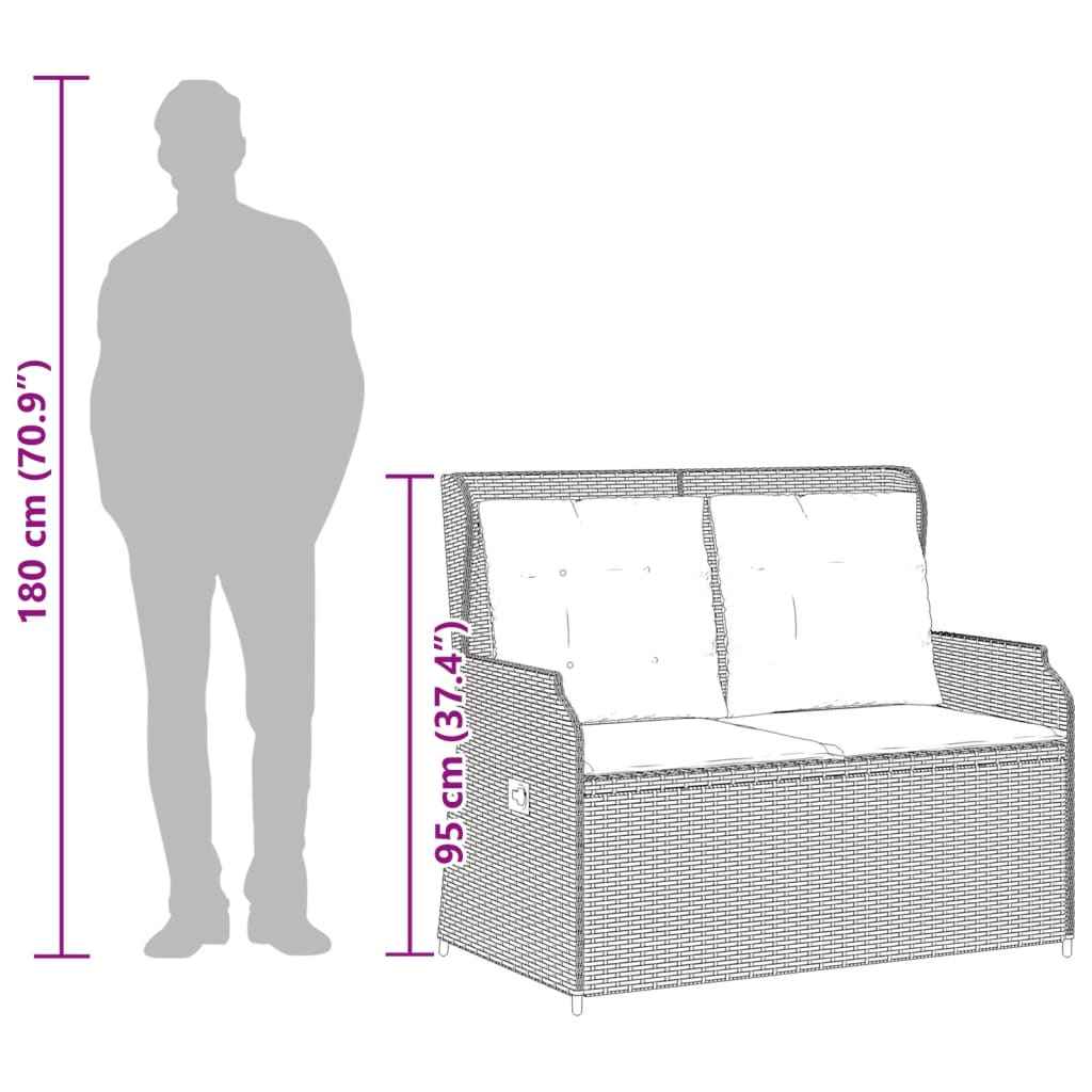 Set mobilier de grădină cu perne, 3 piese, bej, poliratan