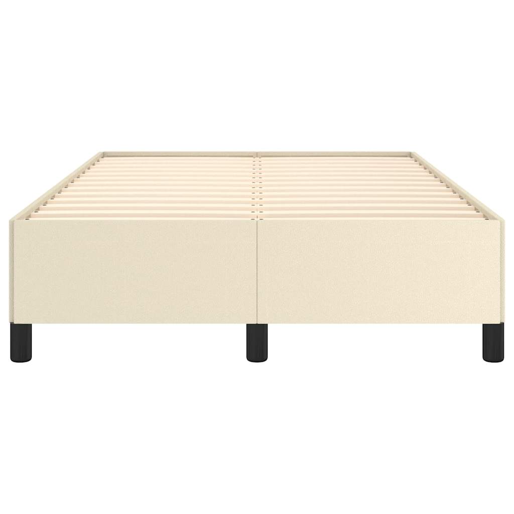 Cadru de pat fără saltea cremă 120x190 cm piele artificială