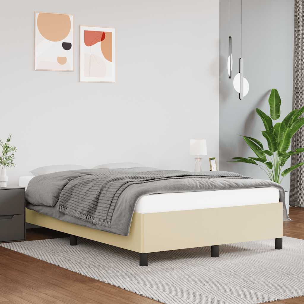 Cadru de pat fără saltea cremă 120x190 cm piele artificială