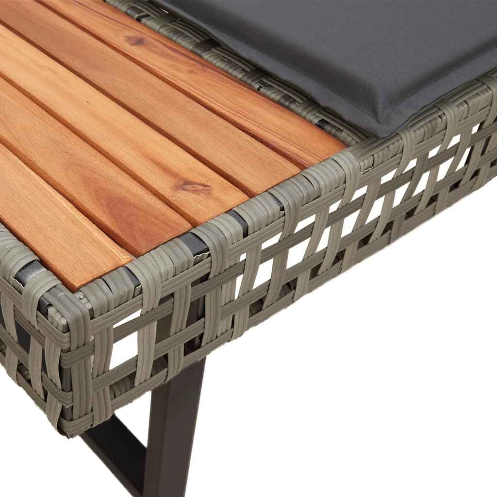 Set canapea de grădină 2 piese cu perne gri sticlă/poliratan