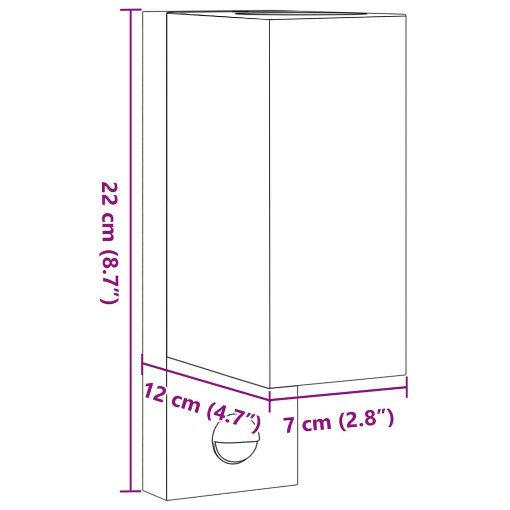 Lampă exterioară de perete cu LED/senzor, negru aluminiu turnat