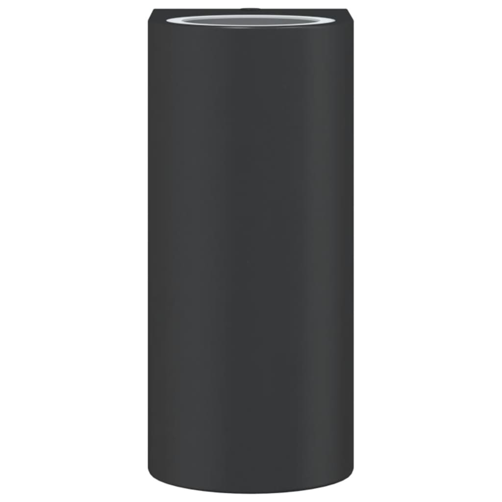 Lămpi exterioare de perete cu LED 2 buc. negru, aluminiu turnat