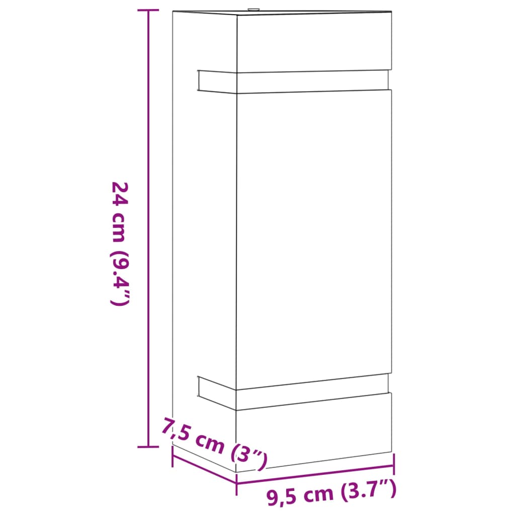 Lampă exterioară de perete, negru, oțel inoxidabil