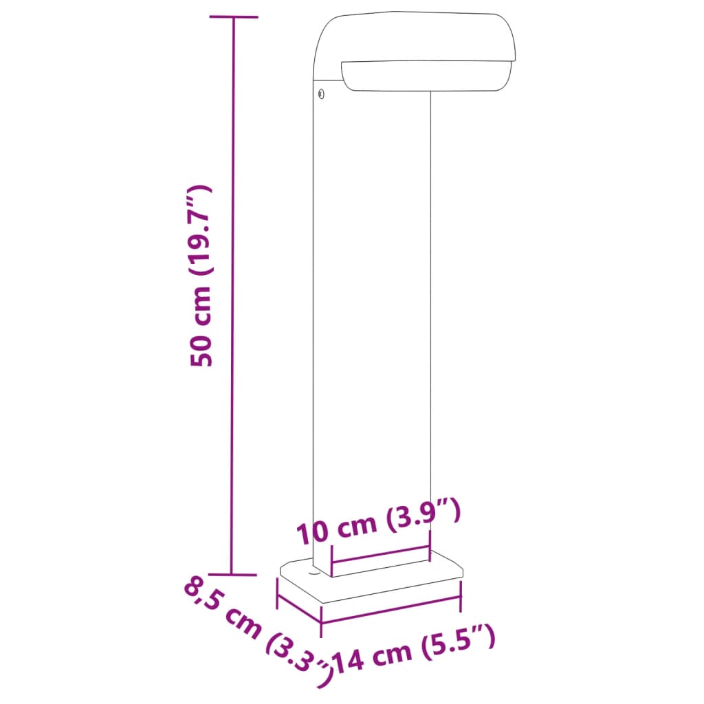 Lămpi exterioare de podea 3 buc. negru 50 cm aluminiu turnat