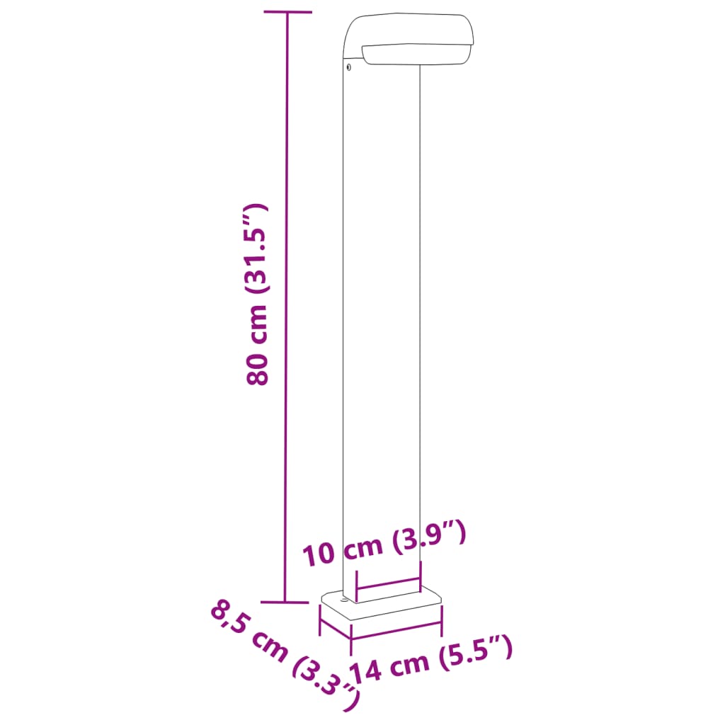 Lămpi exterioare de podea 3 buc. negru 80 cm aluminiu turnat