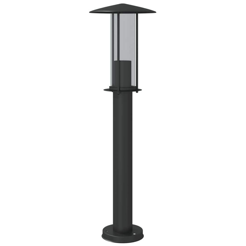 Lampă exterioară de podea, negru, 60 cm, oțel inoxidabil