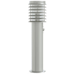 Lampă exterioară de podea cu senzor argintiu, 60 cm, oțel inox