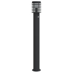 Lampă exterioară de podea cu senzor, negru, 110 cm, oțel inox