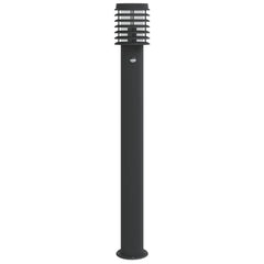 Lampă exterioară de podea cu senzor, negru, 110 cm, oțel inox