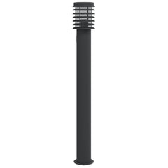 Lampă exterioară de podea cu priză, negru, 110 cm, oțel inox