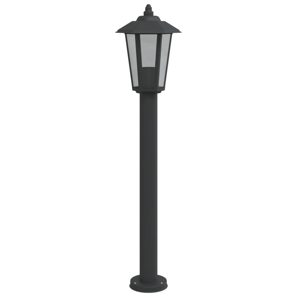 Lampă exterioară de podea, negru, 80 cm, oțel inoxidabil