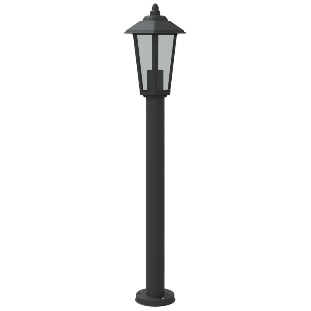 Lampă exterioară de podea, negru, 80 cm, oțel inoxidabil