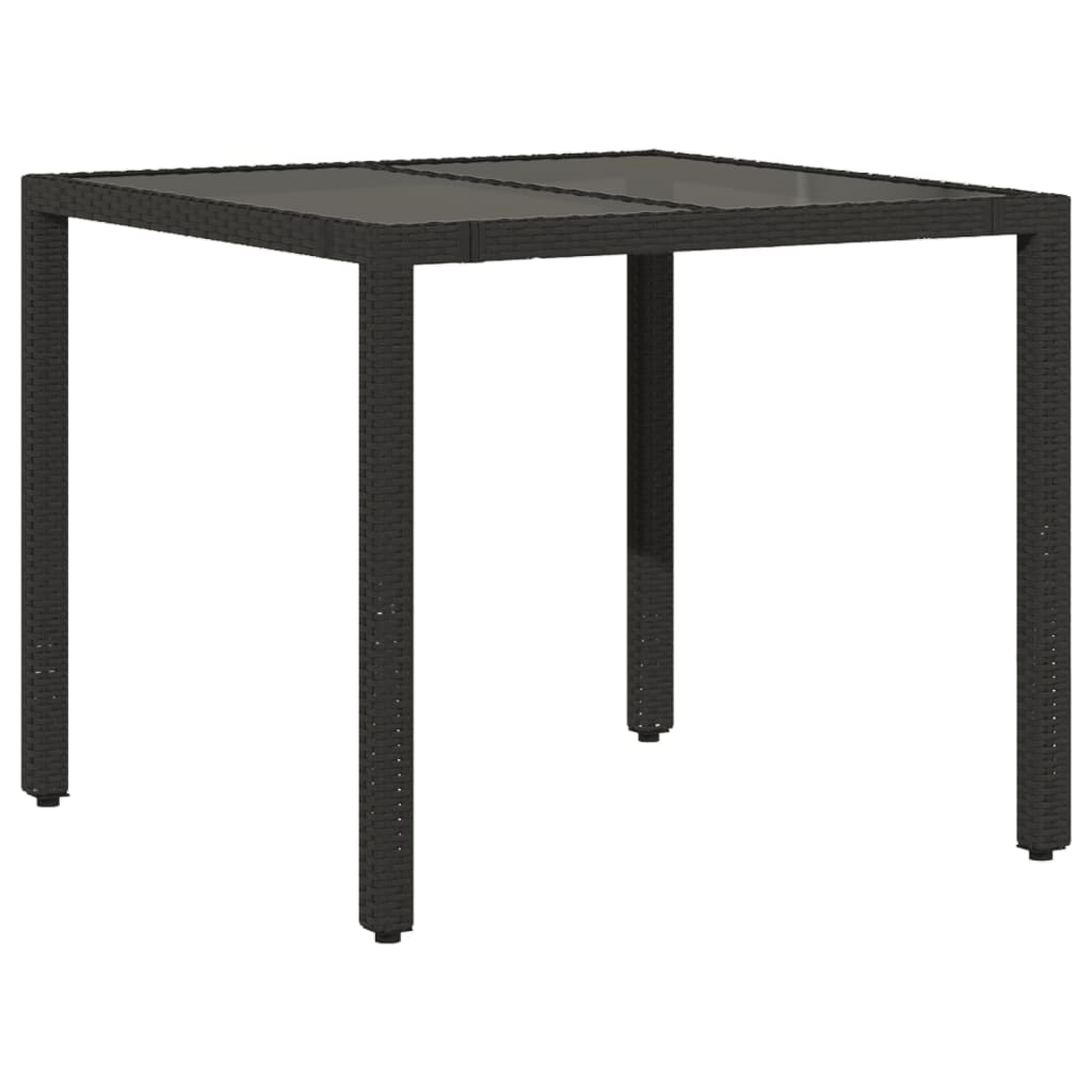 Set mobilier de grădină cu perne, 5 piese, negru, poliratan
