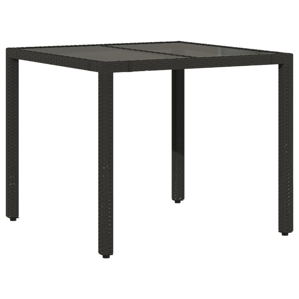 Set mobilier de grădină cu perne, 5 piese, negru, poliratan