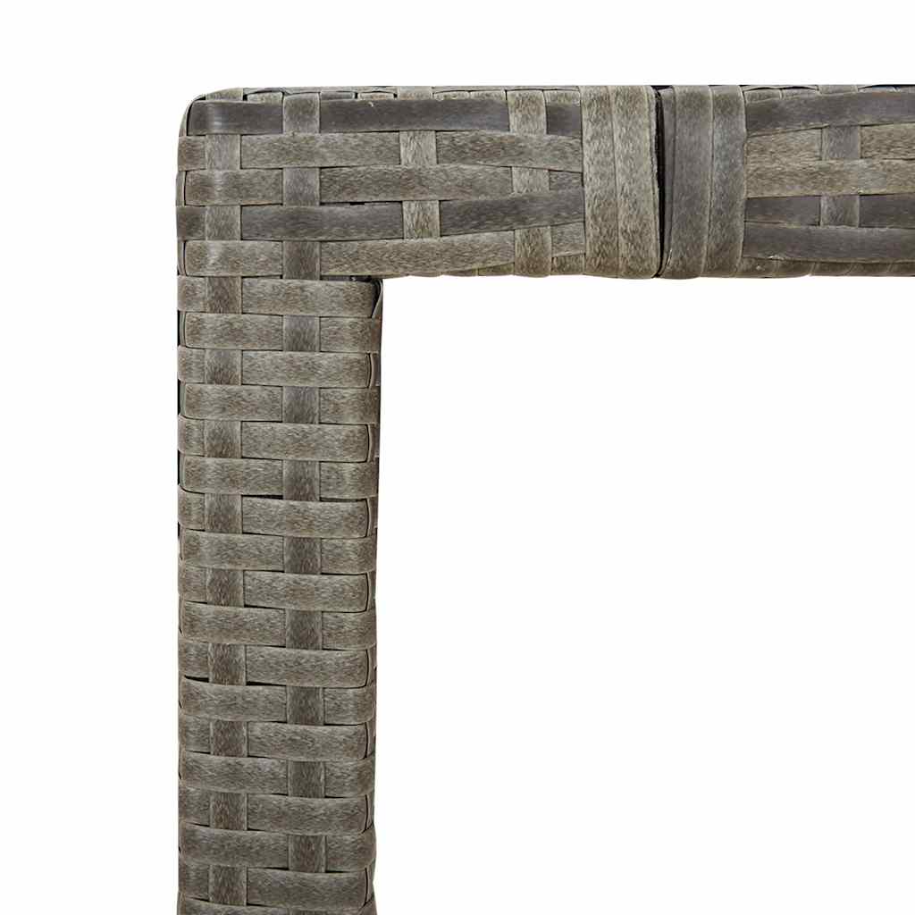 Set bistro de grădină cu perne, 3 piese, gri, poliratan