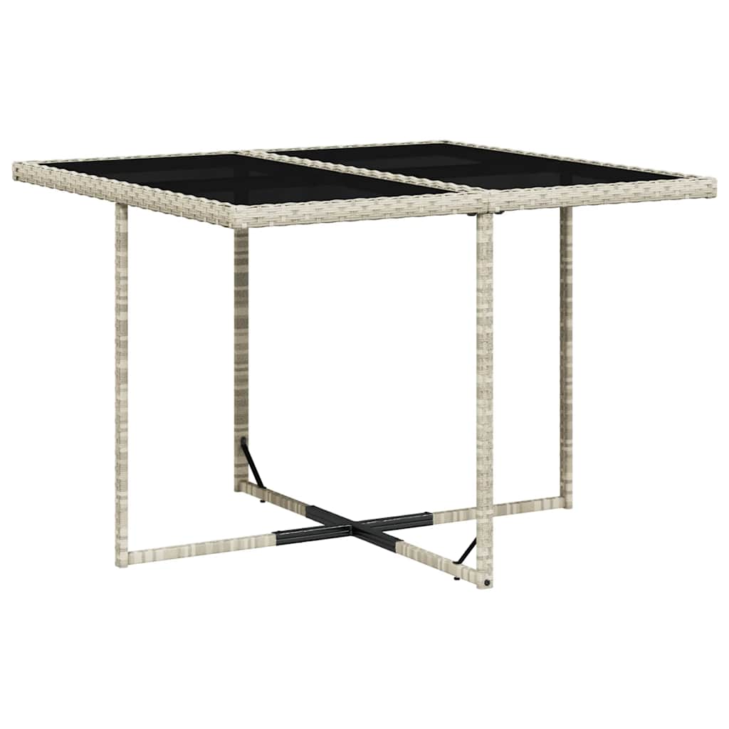 Set mobilier grădină cu perne, 9 piese, gri deschis, poliratan