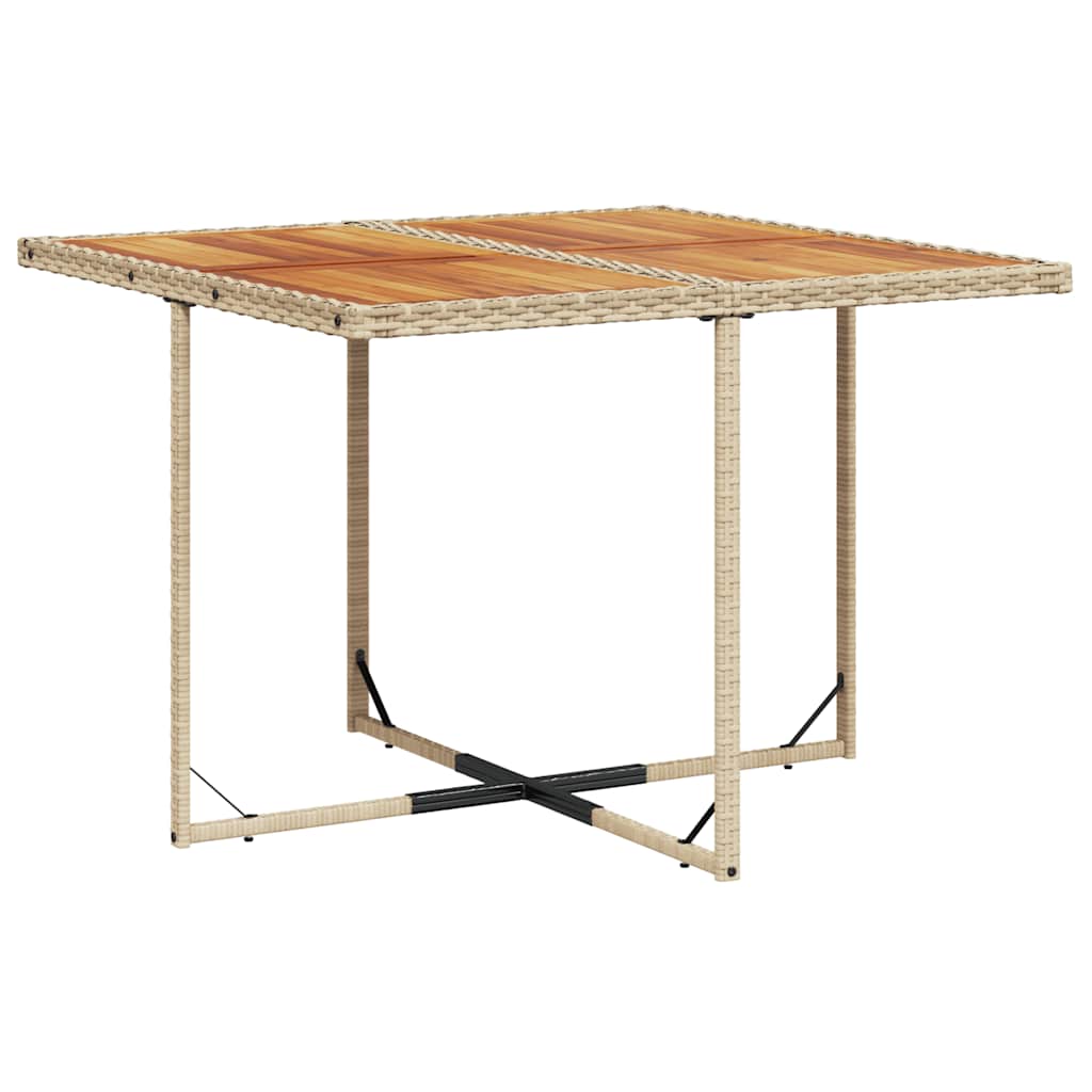 Set de masă pentru grădină, 9 piese, cu perne, bej, poliratan