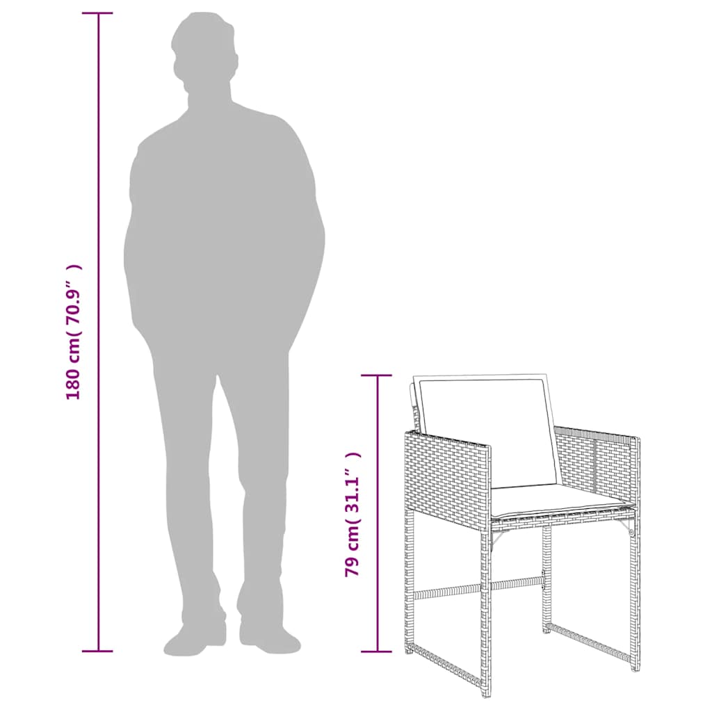 Set mobilier de grădină cu perne, 13 piese, negru, poliratan