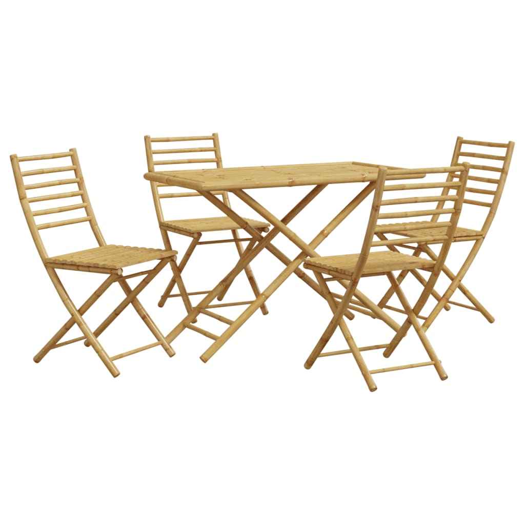 Set mobilier de grădină, 5 piese, bambus
