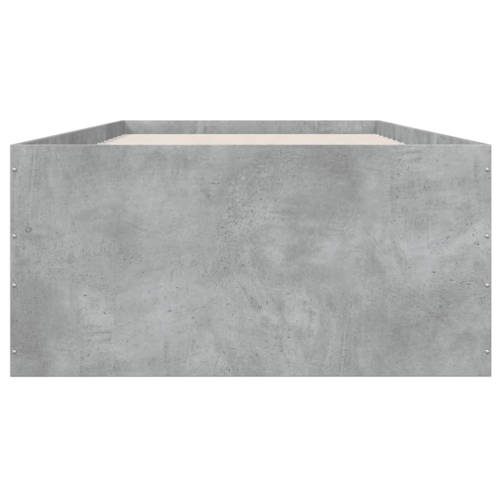 Cadru de pat, gri beton, 100x200 cm, lemn prelucrat