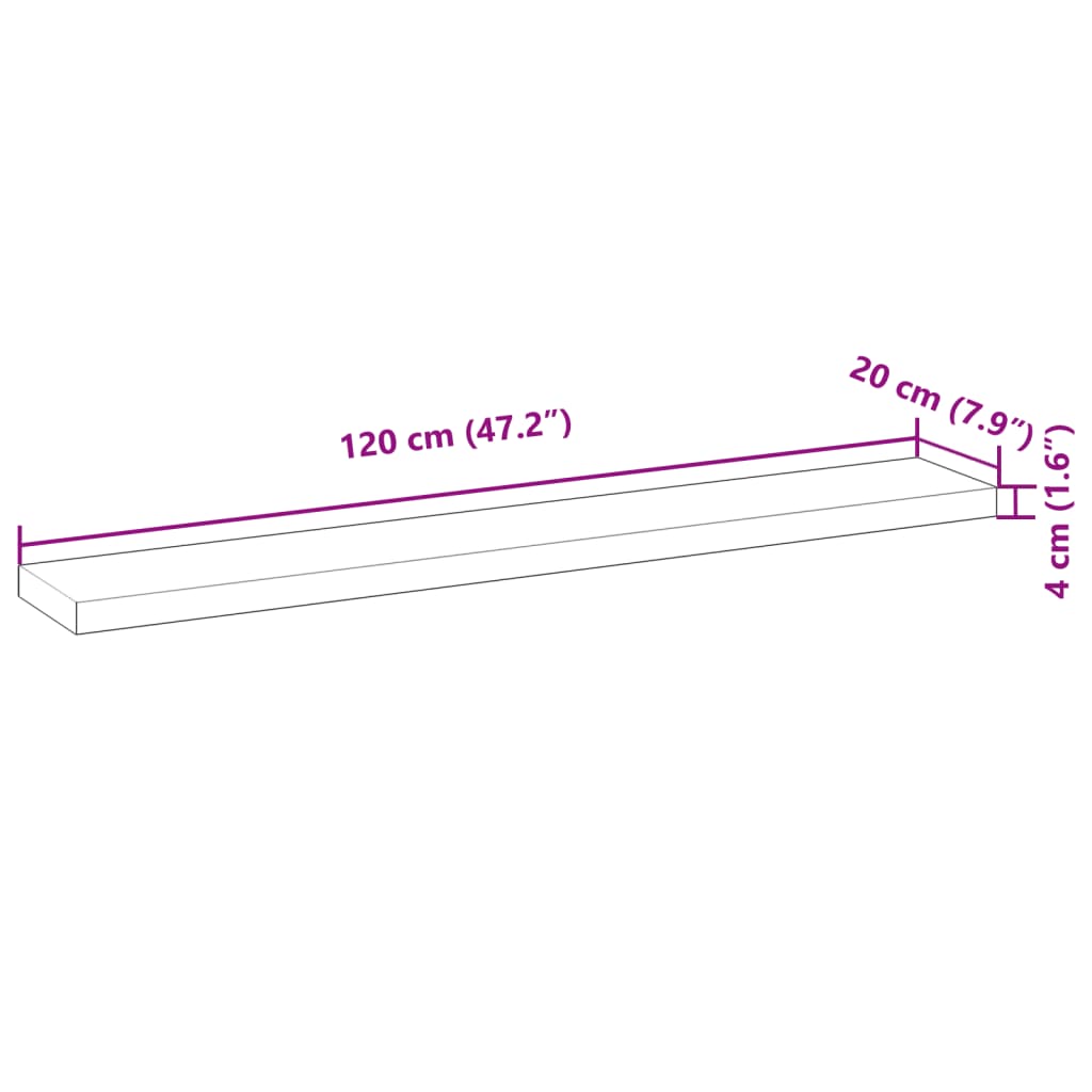 Raft plutitor 3 buc. 120x20x4 cm, lemn masiv de acacia netratat