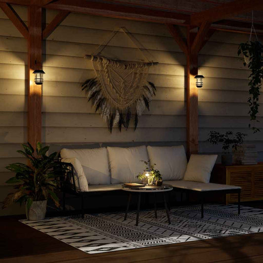 Felinare solare de perete de exterior 2 buc. alb