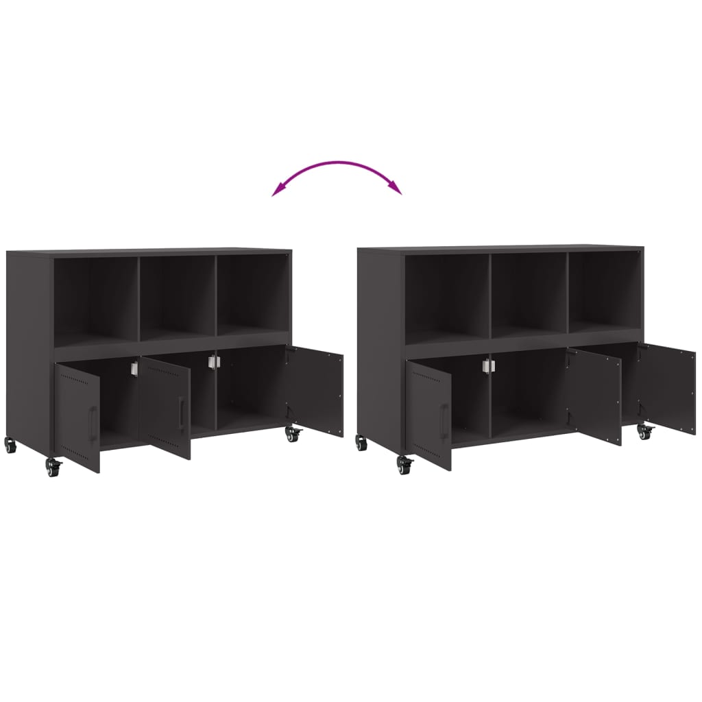 Dulap, negru, 100,5x39x72 cm, oțel