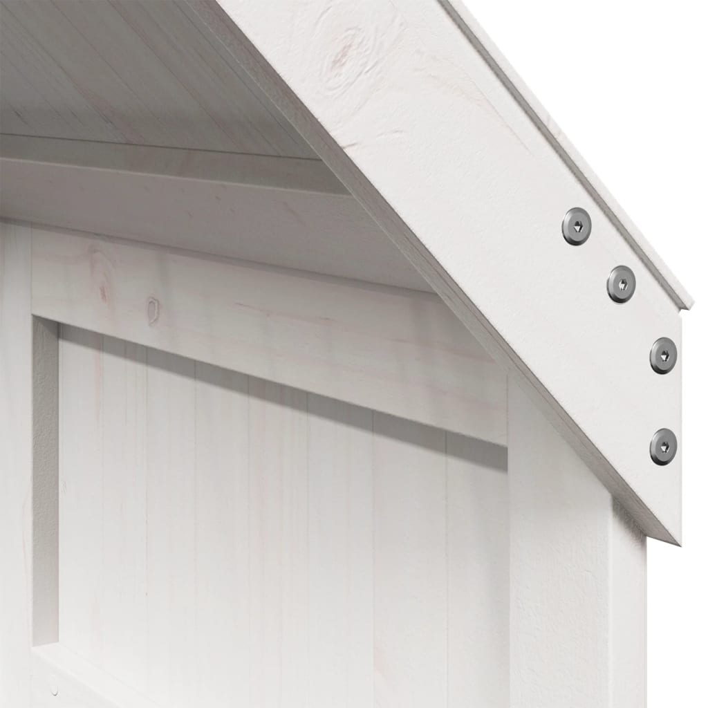 Acoperiș pat de copii, alb, 55x84x132 cm, lemn masiv de pin