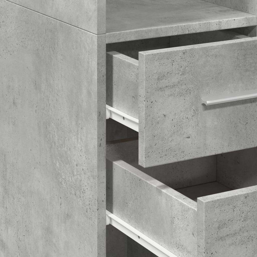 Dulap depozitare slim gri beton 40x42,5x225 cm lemn prelucrat