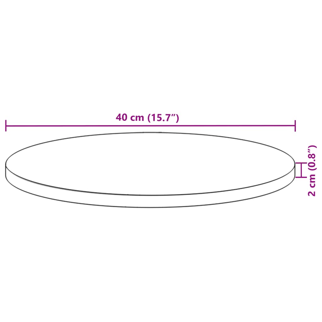 Blat de masă rotund, Ø40x2 cm, lemn masiv de acacia