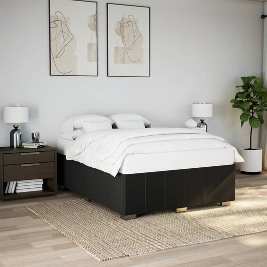 Cadru de pat fără saltea, negru, 160x200 cm, textil