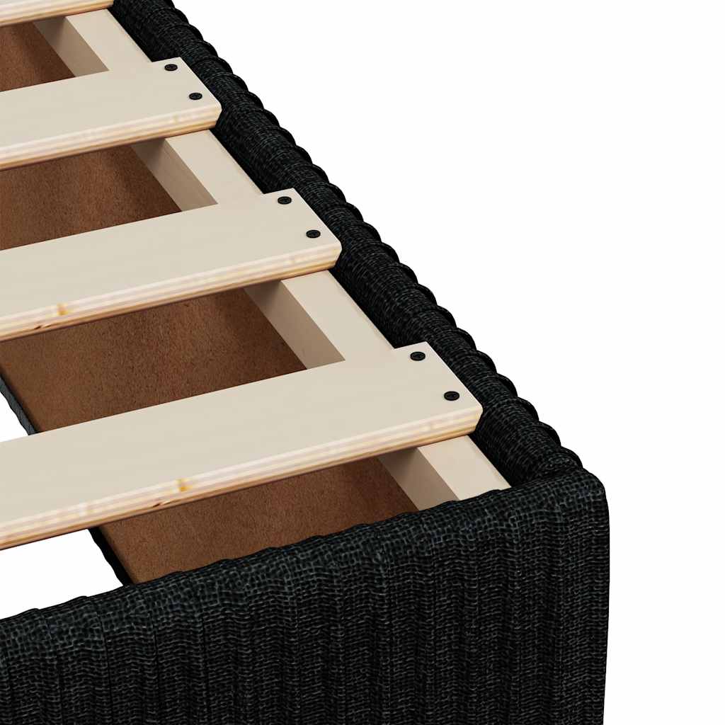 Cadru de pat fără saltea, negru, 180x200 cm, textil