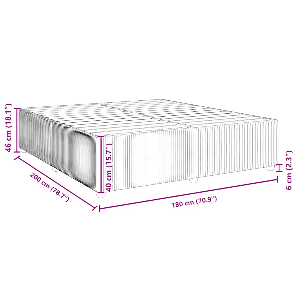 Cadru de pat fără saltea, crem, 180x200 cm, textil