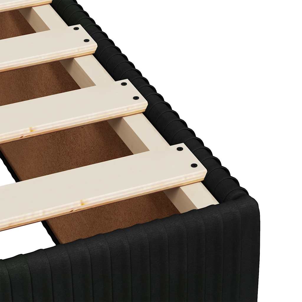 Pat box spring cu saltea, negru, 90x200 cm, catifea