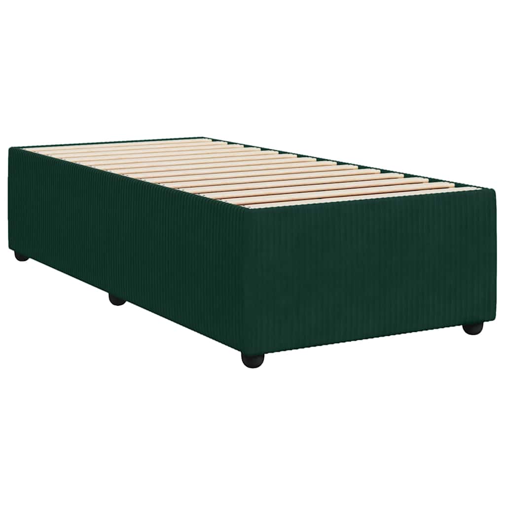 Pat box spring cu saltea, verde închis, 100x200 cm, catifea