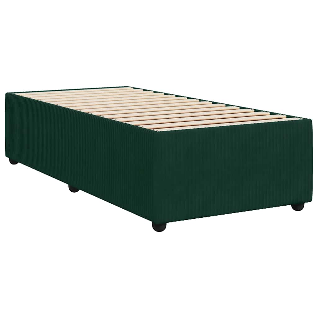 Pat box spring cu saltea, verde închis, 100x200 cm, catifea