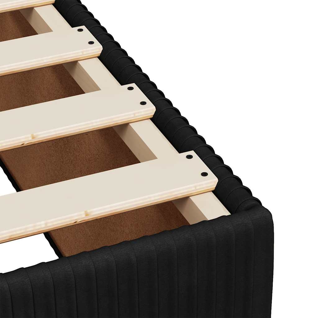 Pat box spring cu saltea, negru, 100x200 cm, catifea