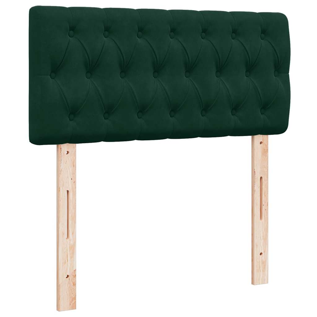 Pat box spring cu saltea, verde închis, 100x200 cm, catifea