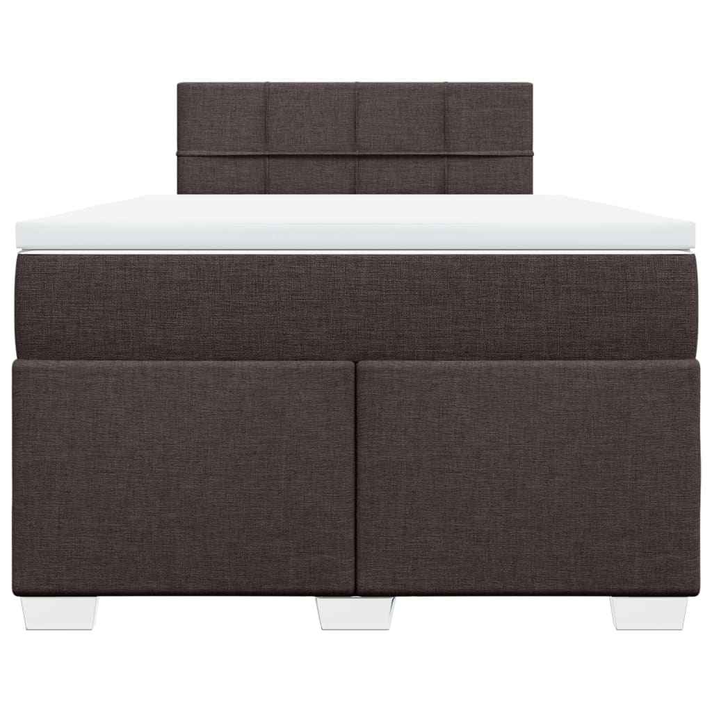 Pat box spring cu saltea, maro închis, 120x200 cm, textil