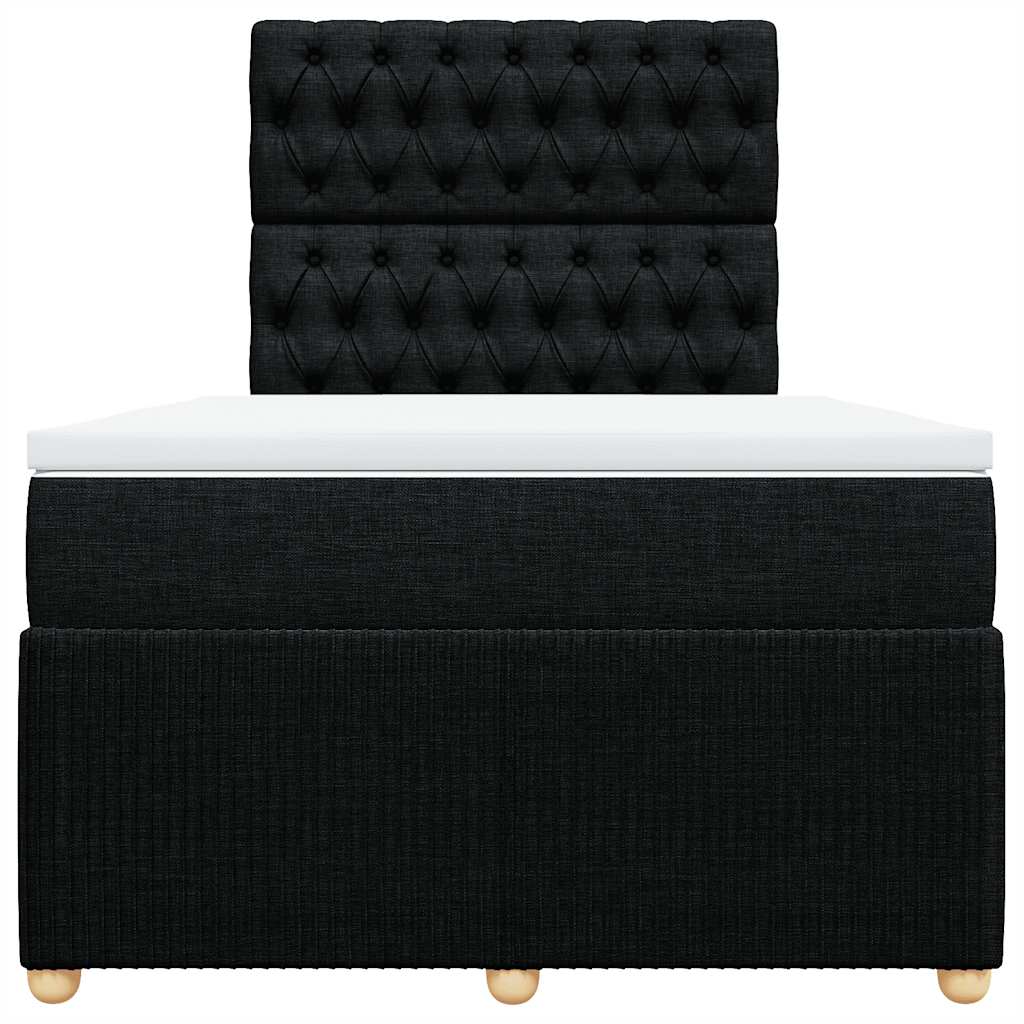 Pat box spring cu saltea, negru, 120x190 cm, catifea