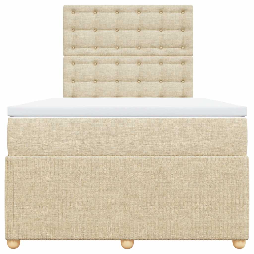 Pat continental cu saltea, crem, 120x190 cm, textil