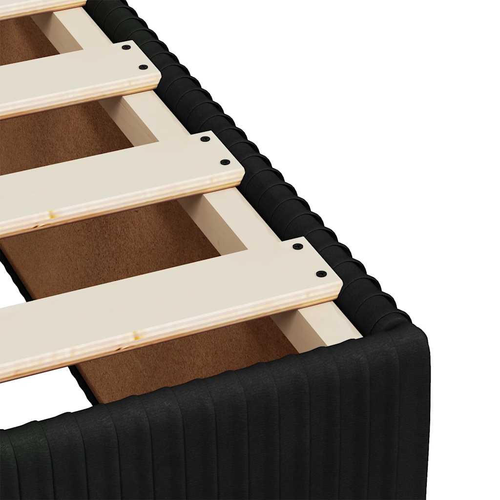 Pat box spring cu saltea, negru, 90x200 cm, catifea