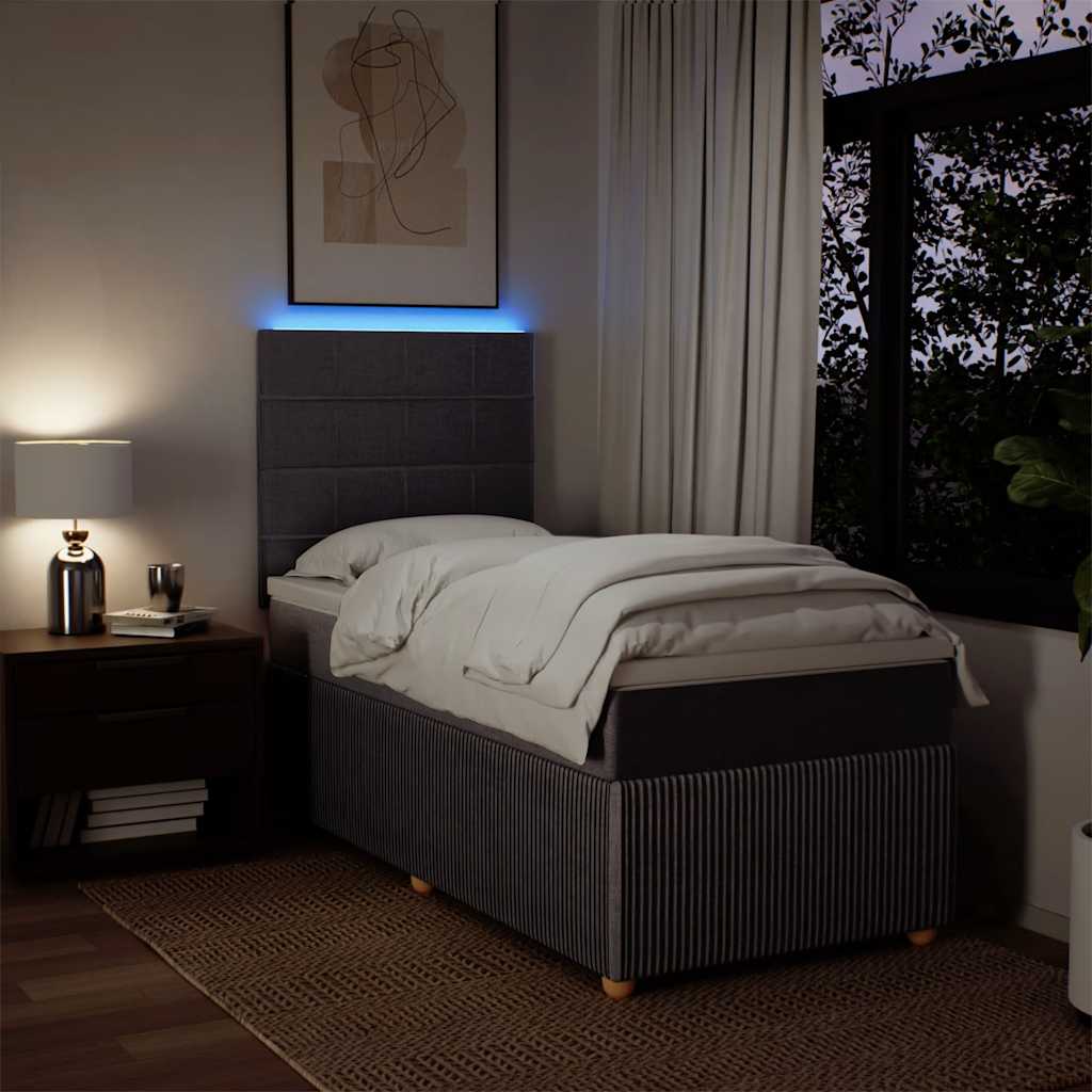 Pat box spring cu saltea, gri taupe, 100x200 cm, textil