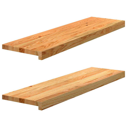 Pervaz 2 buc lemn masiv de maro deschis 90x25x2 cm