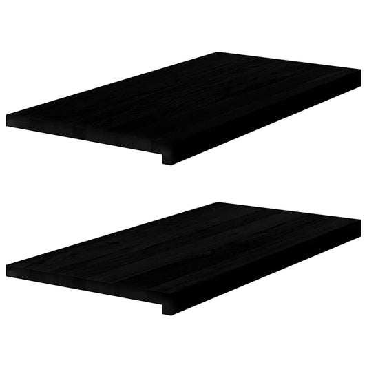 Glafuri 2 buc maro închis 80x40x2 cm lemn masiv de stejar