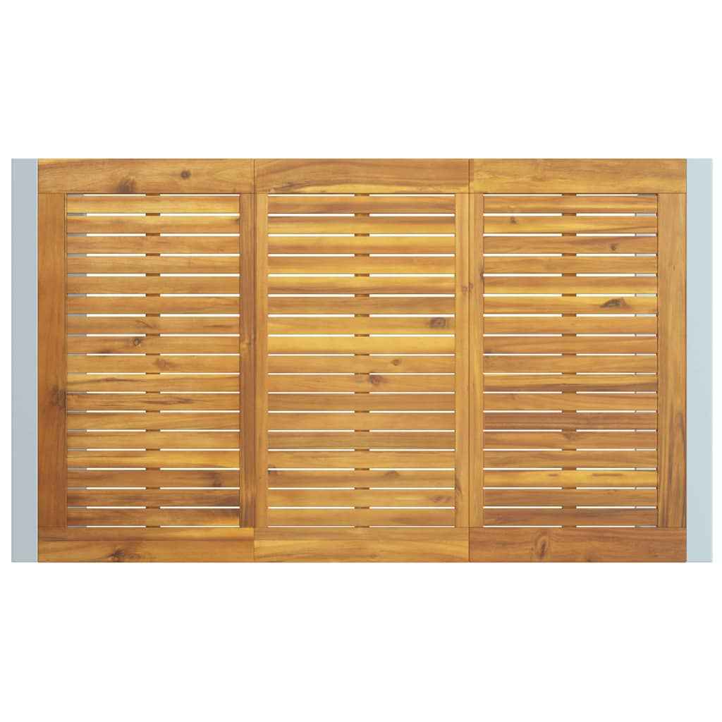 Set de masă pentru grădină 5 pcs Gri Lemn Solid de Acacia