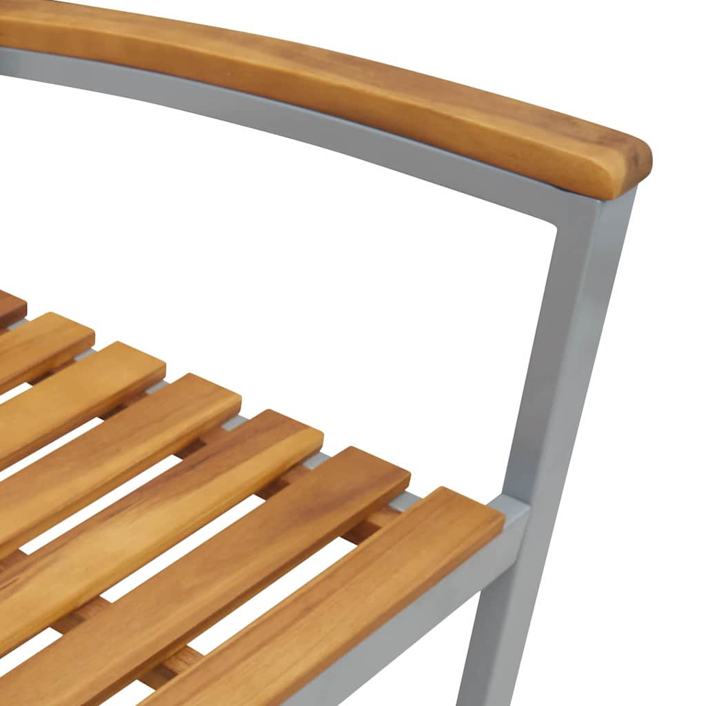 Set de masă pentru grădină 5 pcs Gri Lemn Solid de Acacia