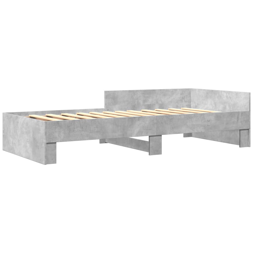 Cadru de pat, gri beton, 90x190 cm, lemn prelucrat